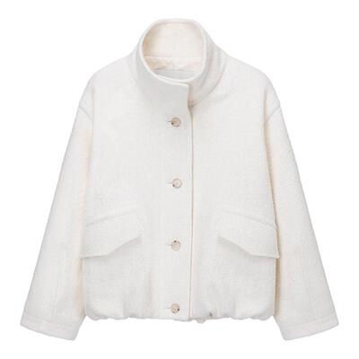 loeuvre羊毛外套女呢子棒球夹克