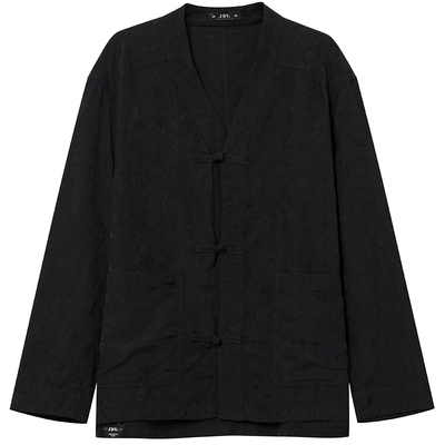 JDV商场同款黑色新中式男士衬衫