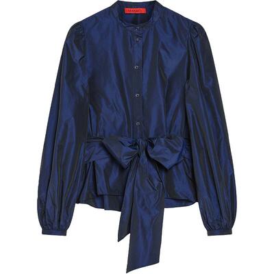 MAX&Co.2023春夏 塔夫绸蝴蝶结收腰衬衫7111033003001maxco