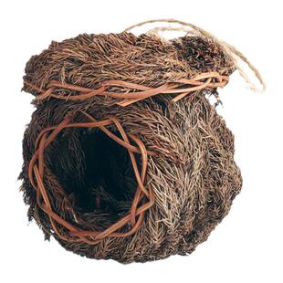 仿真鸟窝模型鸟巢小鸟儿童玩具鸟笼手工藤编户外花园庭院小号动物