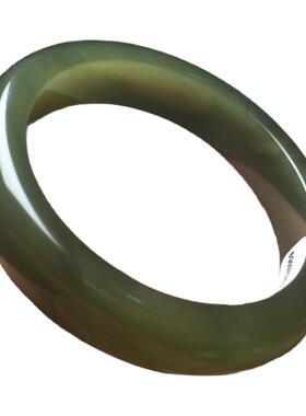 和田玉手镯55mm晴水玉镯天然正品