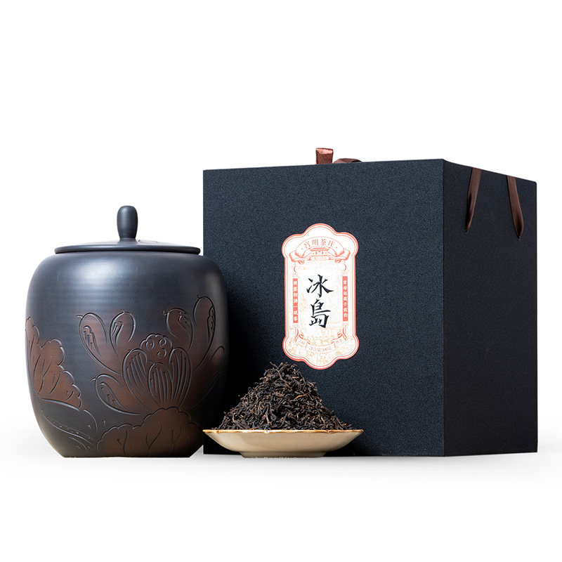 冰岛普洱茶2010年冰岛古树普洱熟茶散茶陈年普洱茶500g陶罐礼盒装