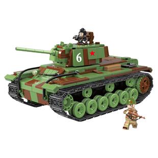 军事二战苏联KV-1重型坦克装甲车拼装积木模型男孩子玩具2026拼搭