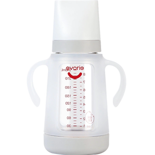 爱得利玻璃奶瓶带保护套宽口径240ml