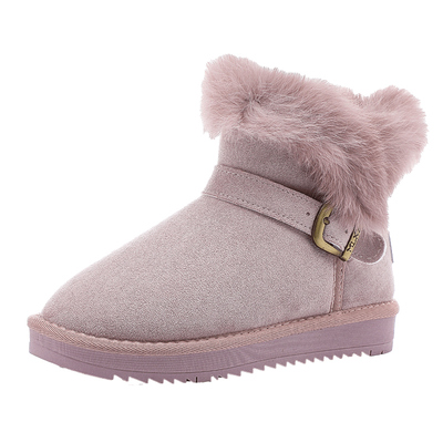 回力加绒加厚樱花粉保暖雪地靴女