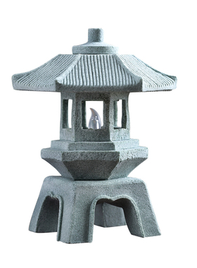 仿古青砂石灯摆件禅意石雕