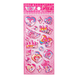 闪动摇摇贴小熊派对流沙摇摇水晶贴纸3D咕卡儿童卡通贴纸装饰贴画