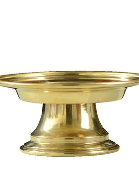 藏村铜果盘藏式客厅贡品盘摆件