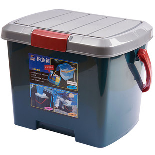 手提收纳箱加厚带盖可坐剧组现场箱大号郊游车载箱钓鱼水桶整理箱