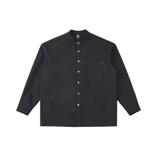 半墨大码衬衫男士宽松中山装中国风男装新中式立领胖子衬衣男长袖