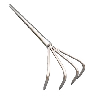 不锈钢捡菌菇耙子赶海搂树叶捡花生松土工具加长伸缩户外园艺耙