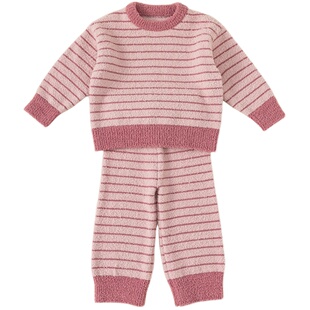 儿童睡衣秋冬女童家居服保暖女宝睡衣居家套装毛巾绒半边绒冬装厚