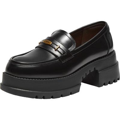 百思图25春新款商场同款通勤英伦乐福鞋小皮鞋粗跟女单鞋VXA04AA5