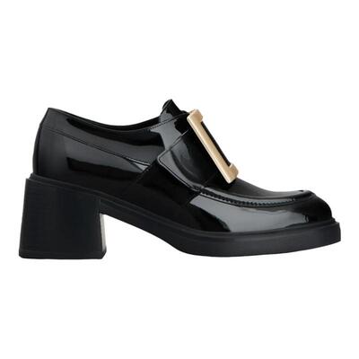 RogerVivier/罗杰维维亚女士莫卡辛鞋漆皮金属搭扣6厘米跟新款