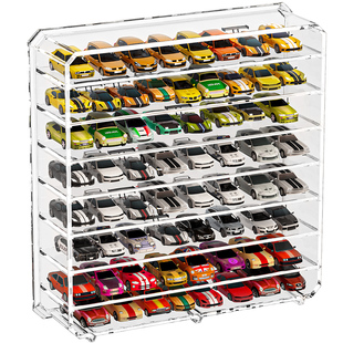 汽车模型收纳盒亚克力多层置物架1:64风火轮儿童玩具车透明展示架