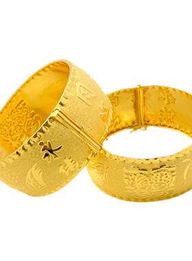 新款镀金永结同心龙凤手镯新娘结