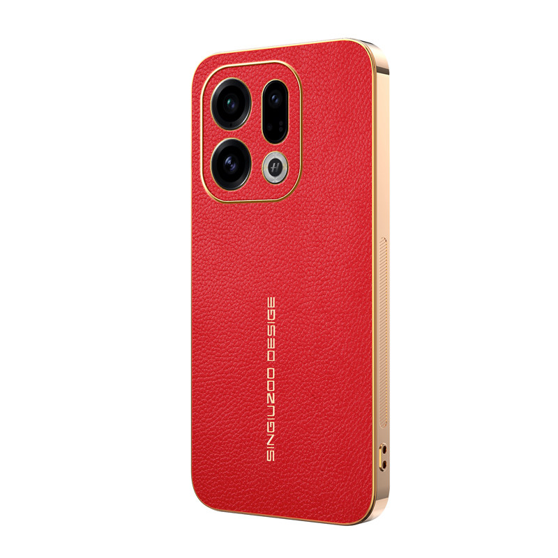 适用oppofindx9手机壳荔枝纹