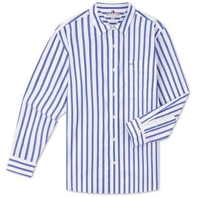 Tommy女装纯棉通勤条纹宽松衬衫