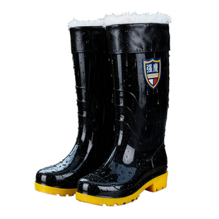 棉雨鞋水产捕鱼冬天加绒加厚保暖防滑胶鞋长筒男冬款防水雨靴带绒