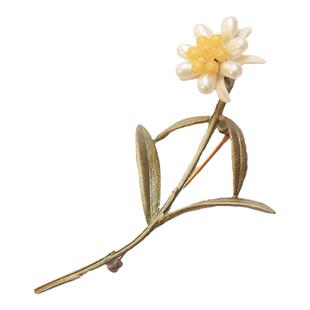 MichaelMichaud雪绒花胸针女复古珍珠胸花气质高级感别针简约大气