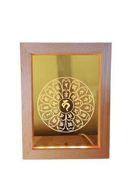 六道金刚心咒瓦阿哈夏萨玛摆件灯USBLED展夜灯地藏菩萨绿度母咒轮