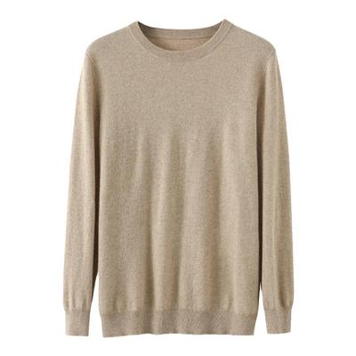 秋冬新款纯色羊毛衫男士圆领