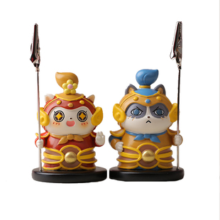 可爱土豆喵福气门神桌面摆件创意便签夹照片夹工位装饰品生日礼物