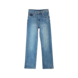 升级一体绒！巨保暖浅色加厚绒窄版阔腿直筒裤女显瘦宽松牛仔长裤