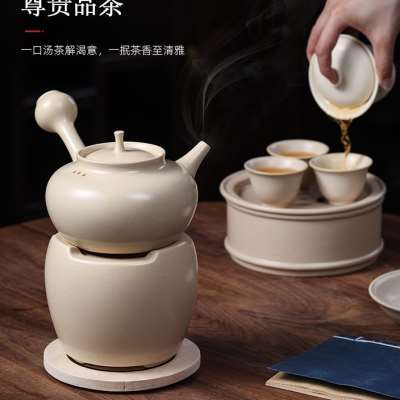 索鉑蘇打釉陶瓷炭爐煮茶壺套裝 戶外圍爐煮茶罐罐茶煮茶器小火爐