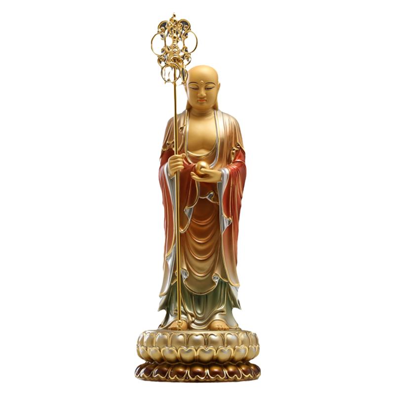 台湾黄铜圆通缘黄铜地藏菩萨摆件