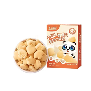 不二宝贝酪蛋白高钙小软饼1岁以上宝宝磨牙饼干儿童营养零食0蔗糖