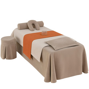 伊梦语旗舰店高档美容床罩四件套定制推拿理疗美容院简约轻奢纯色专用床单床套