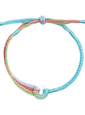 新款端午节五彩绳平安扣手链