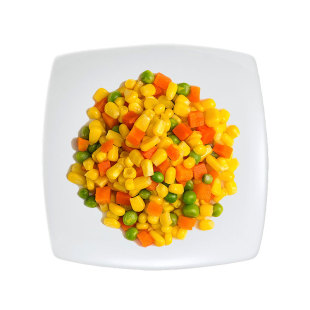 什锦蔬菜粒美式三色杂菜粒青豆玉米胡萝卜混合小包装沙拉速冻商用