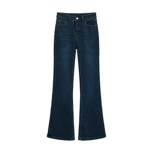 复古微喇牛仔裤女春季新款大码胖mm宽松显瘦高腰弹力喇叭马蹄裤子