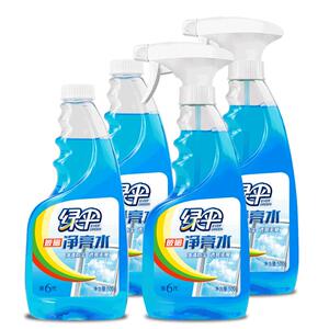 绿伞玻璃清洁剂4瓶去污不留痕