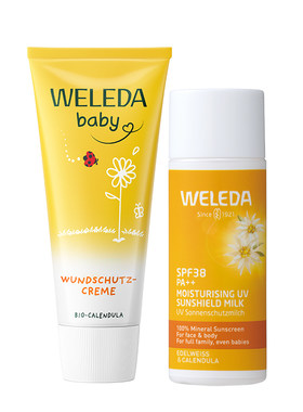 【组合减10元】weleda金盏花护臀膏+儿童防晒霜