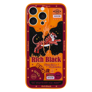 RichBlack原创设计神来气旺老虎 re61 荧光橙手机壳 适用于苹果17iphone16ProMax