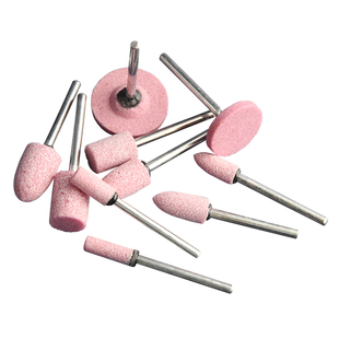 红刚玉砂轮磨头打磨头金属磨具抛光小磨头3mm柄火石仔电磨头套装