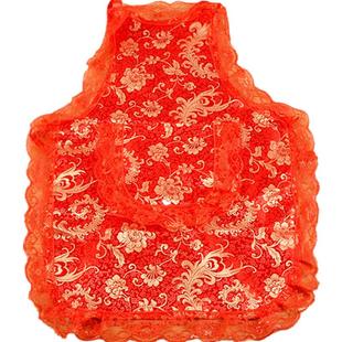 大红色围裙结婚用蕾丝围裙兜福围裙新娘婚庆用品喜庆婚礼用品陪嫁