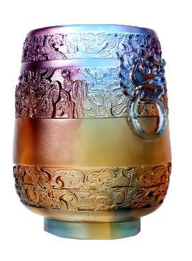 琉璃笔筒礼品摆件送客户老虎