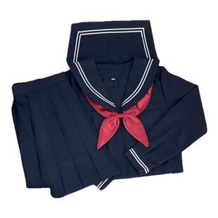 青月社基础款绀二本藏青色水手服百褶裙套装日系甜妹JK制服学院风