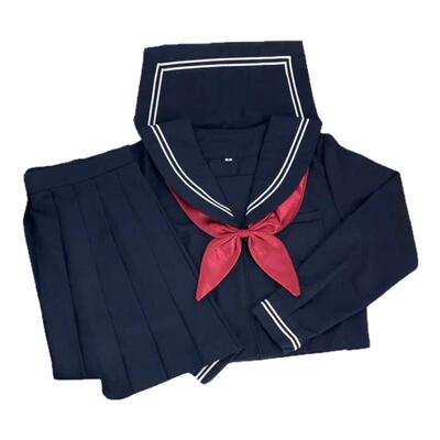 青月社基础款绀二本藏青色水手服