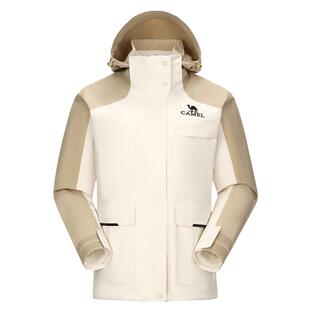 [羽绒冲锋衣]骆驼户外暴雨级防水冲锋衣女三合一外套进藏登山服男