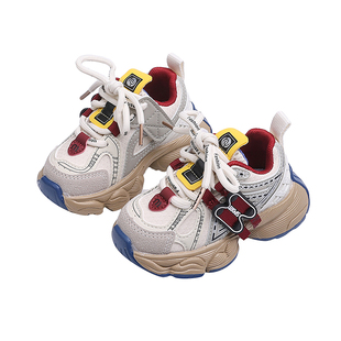 儿童山系多巴胺老爹鞋2026春季新款机甲配色运动鞋防滑透气休闲鞋