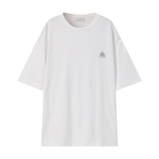 8ON8男女同款楼梯印花圆领休闲短袖T恤上衣套头简约宽松夏季百搭