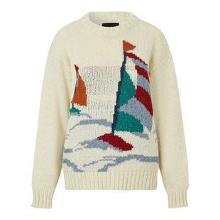 【折扣】Howlin 女秋冬提花针织绵马海毛混纺毛衣