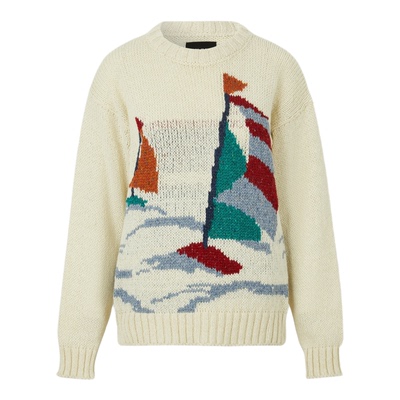 【折扣】Howlin 女秋冬提花针织绵马海毛混纺毛衣