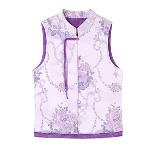 新中式国风短款马甲外套女士春秋季外穿2025新款背心中年妈妈马夹