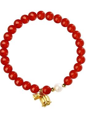 宫里上新天然红玛瑙手串本命年